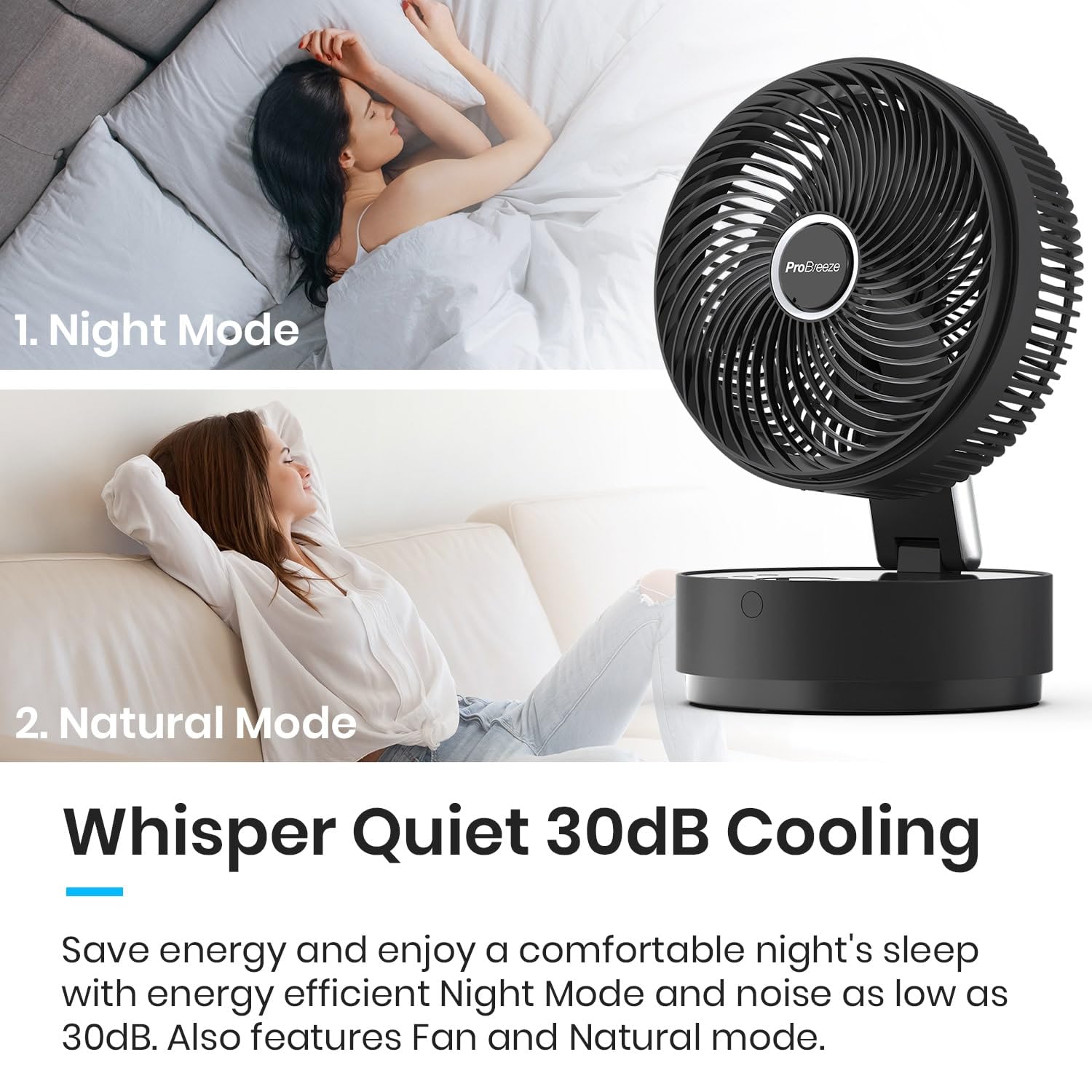 Pro Breeze 折り畳み式 サーキュレーター 扇風機 DCモーター Pro Breeze 折り畳み式 サーキュレーター 扇風機 DCモーター